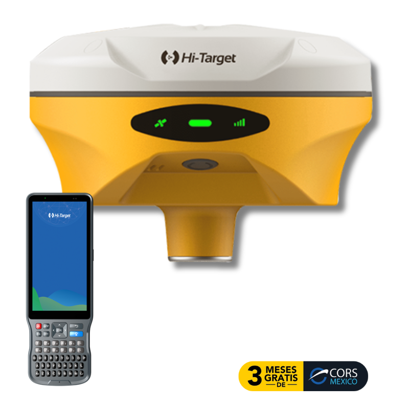 GNSS Hi-Target V500 con controladora iHand55, con cámara HD integrada para replanteo visual rápido y preciso, además de IMU y gran autonomía.